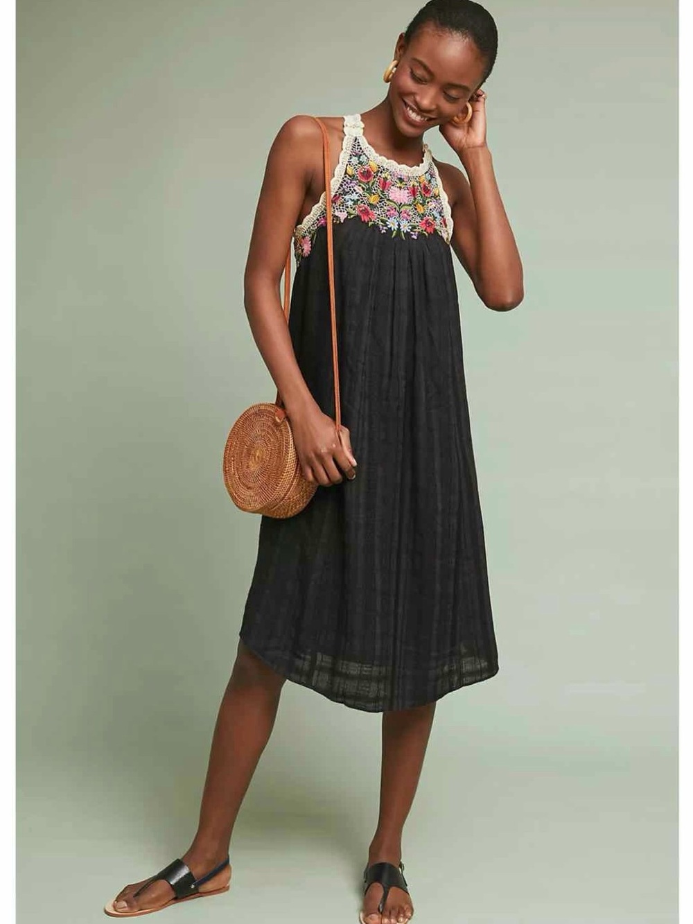 Anthropologie • Akemi + Kin Mosley Embroidered Dress || Small